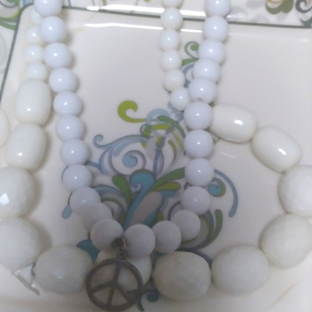 Beautiful white acrylic vintage necklaces